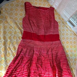 Talbots size 6P red and white striped dress
